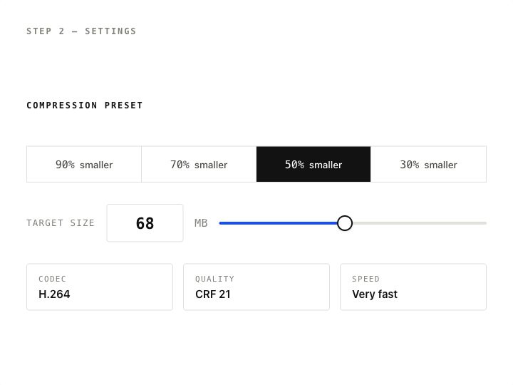 Choosing a target file size in MB before compressing