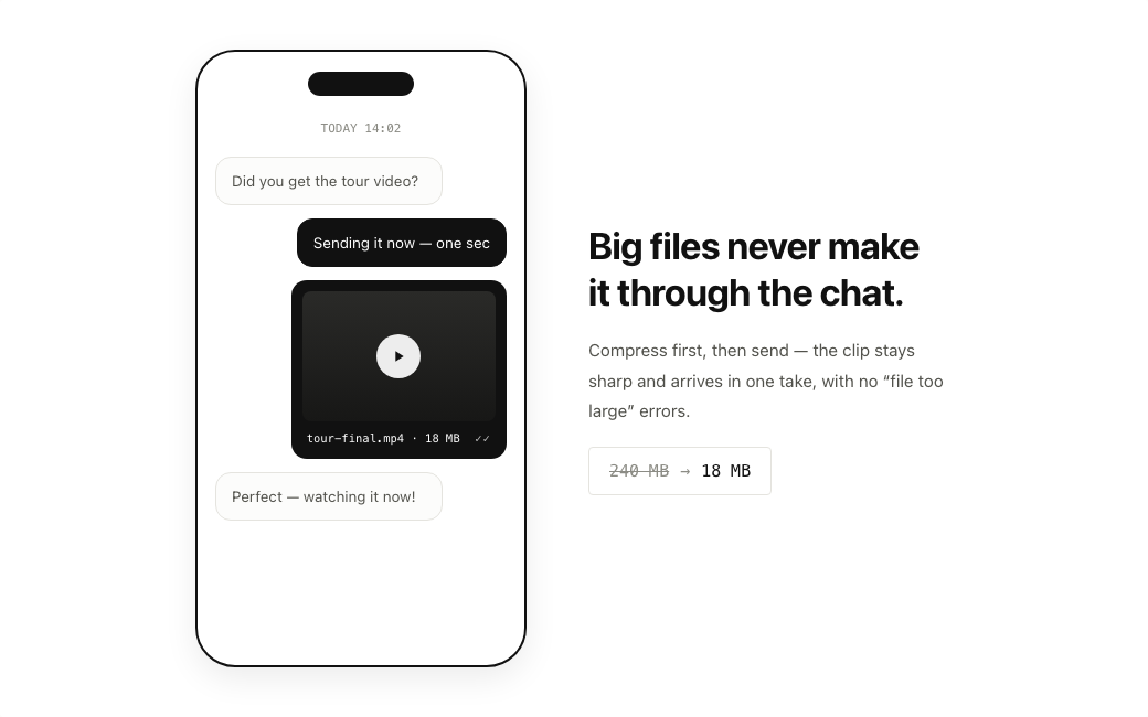 Compressing a video to fit Discord and Gmail attachment limits